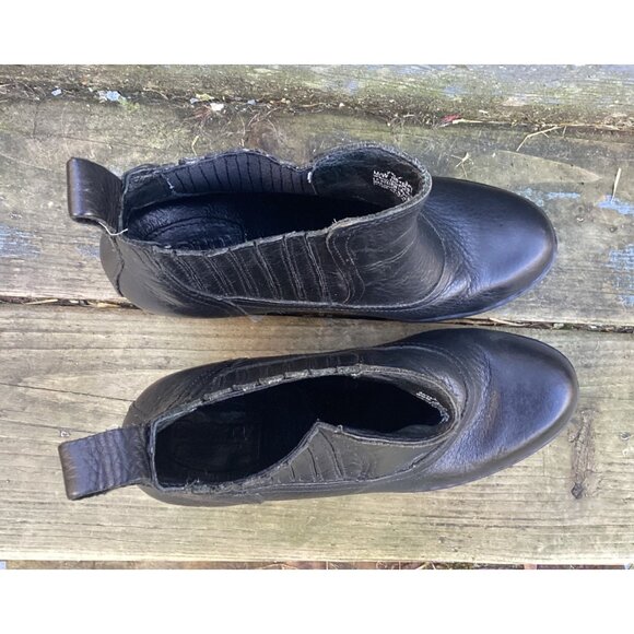 Born Black LeatherChelsea Ankle Boots Block Heel 3” 3/4” Platform US 7.5 EU 38.5 - Picture 6 of 8